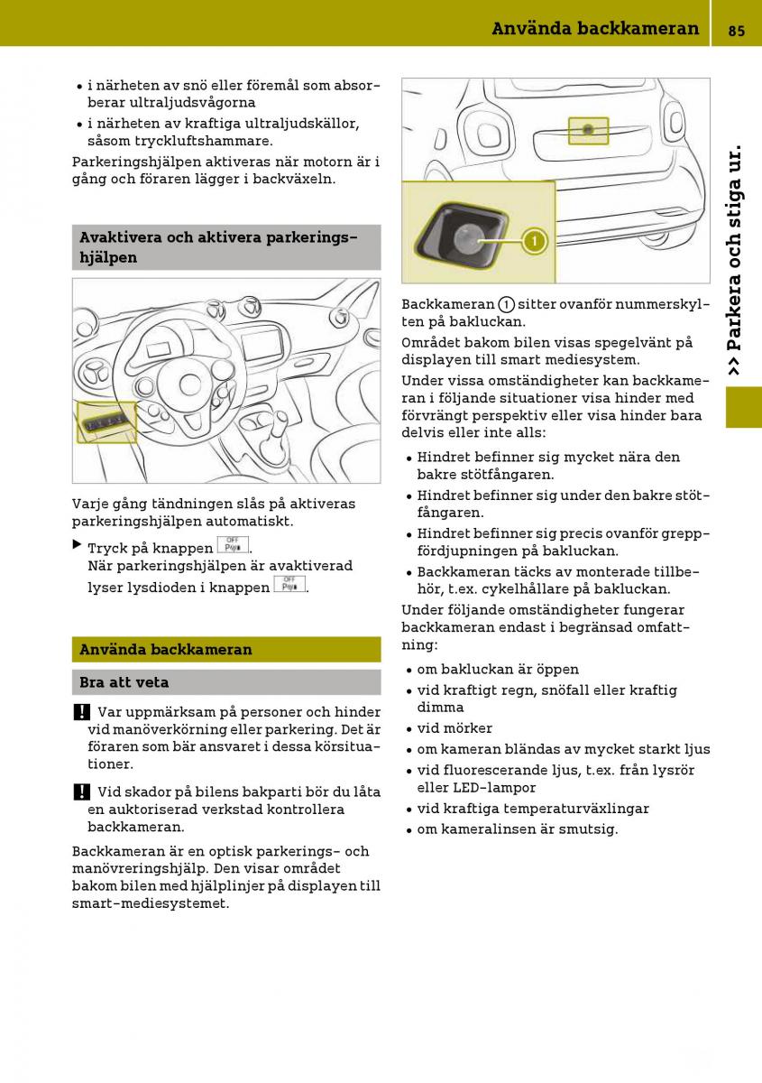 Smart Fortwo III 3 instruktionsbok / page 87