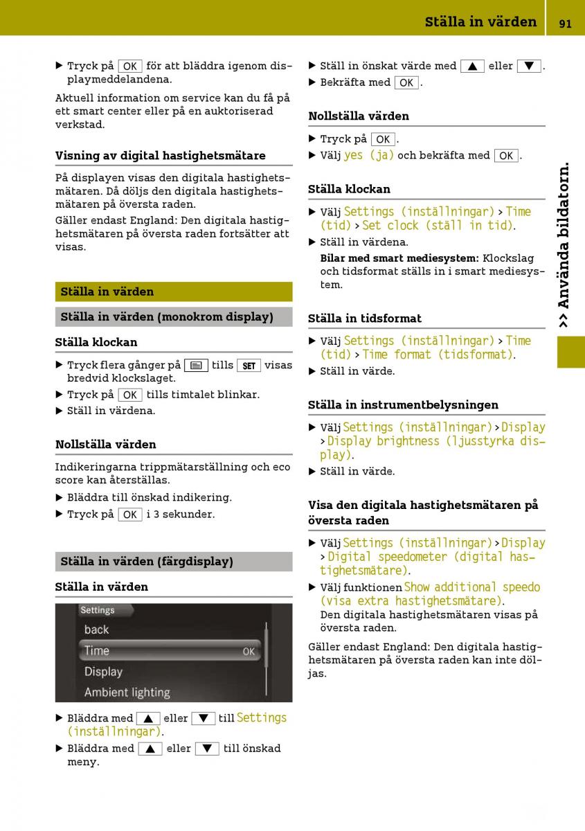 Smart Fortwo III 3 instruktionsbok / page 93