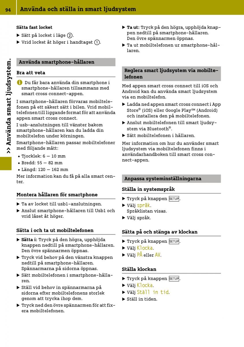 Smart Fortwo III 3 instruktionsbok / page 96