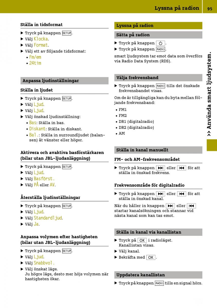 Smart Fortwo III 3 instruktionsbok / page 97