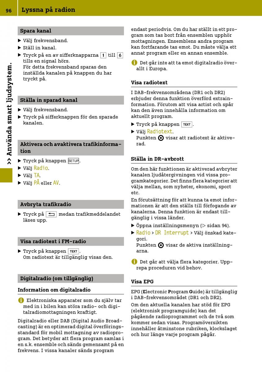 Smart Fortwo III 3 instruktionsbok / page 98