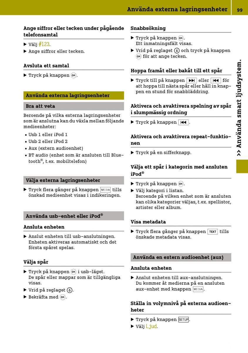 Smart Fortwo III 3 instruktionsbok / page 101