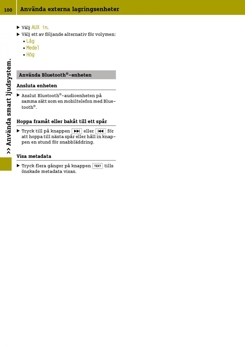 Smart Fortwo III 3 instruktionsbok / page 102