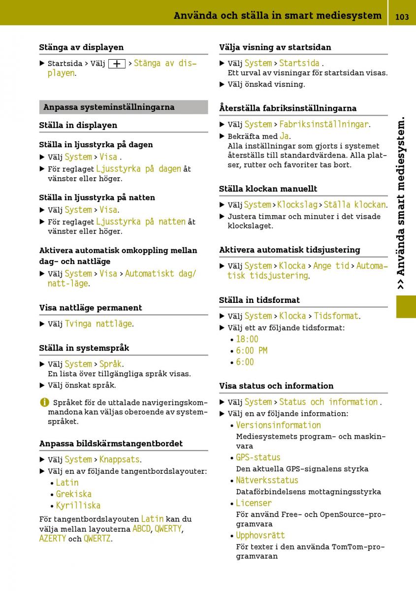 Smart Fortwo III 3 instruktionsbok / page 105