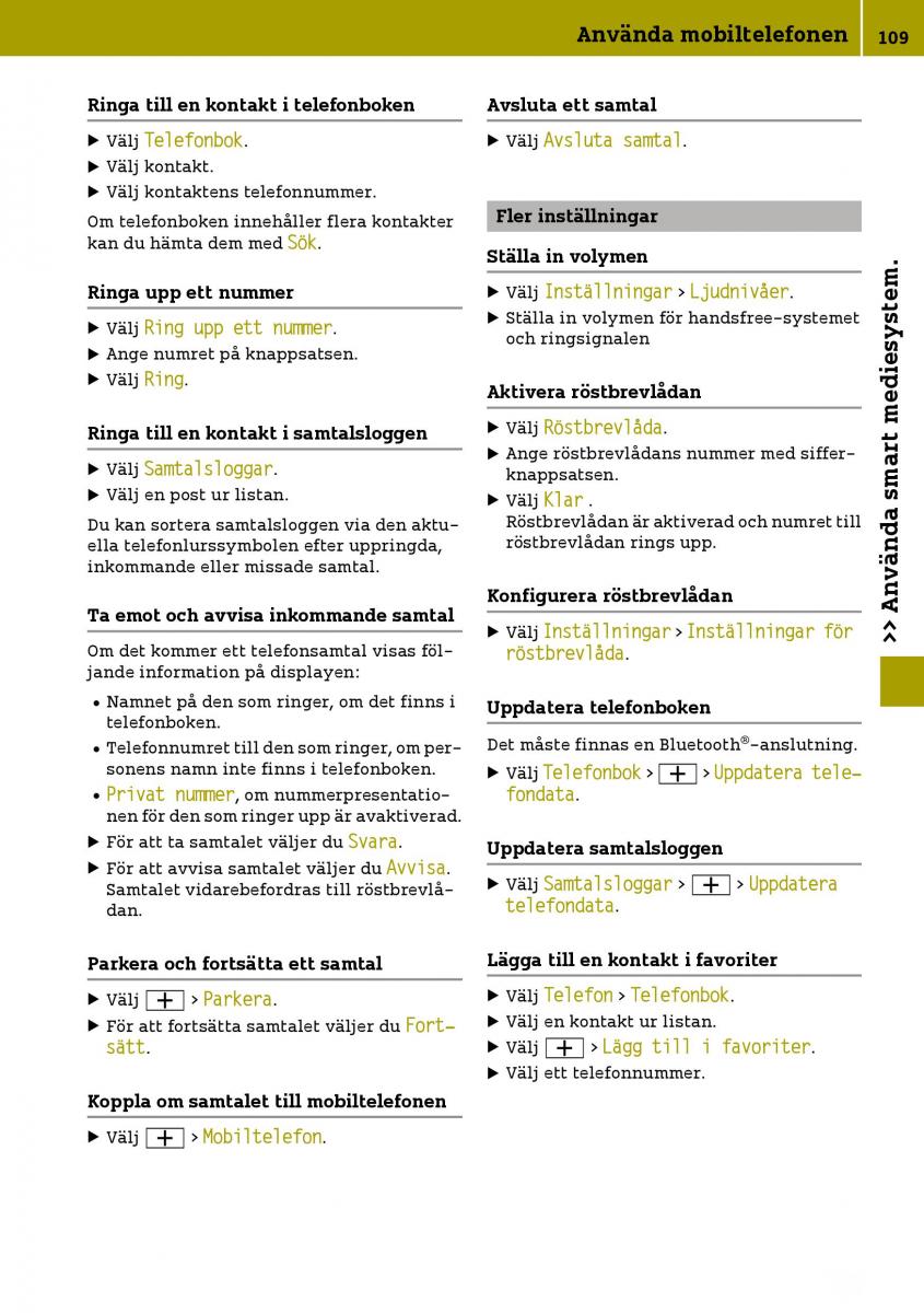 Smart Fortwo III 3 instruktionsbok / page 111