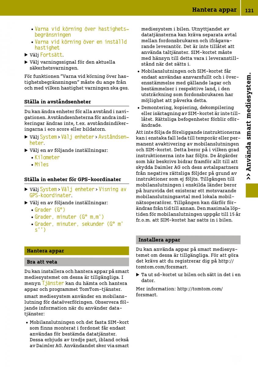 Smart Fortwo III 3 instruktionsbok / page 123