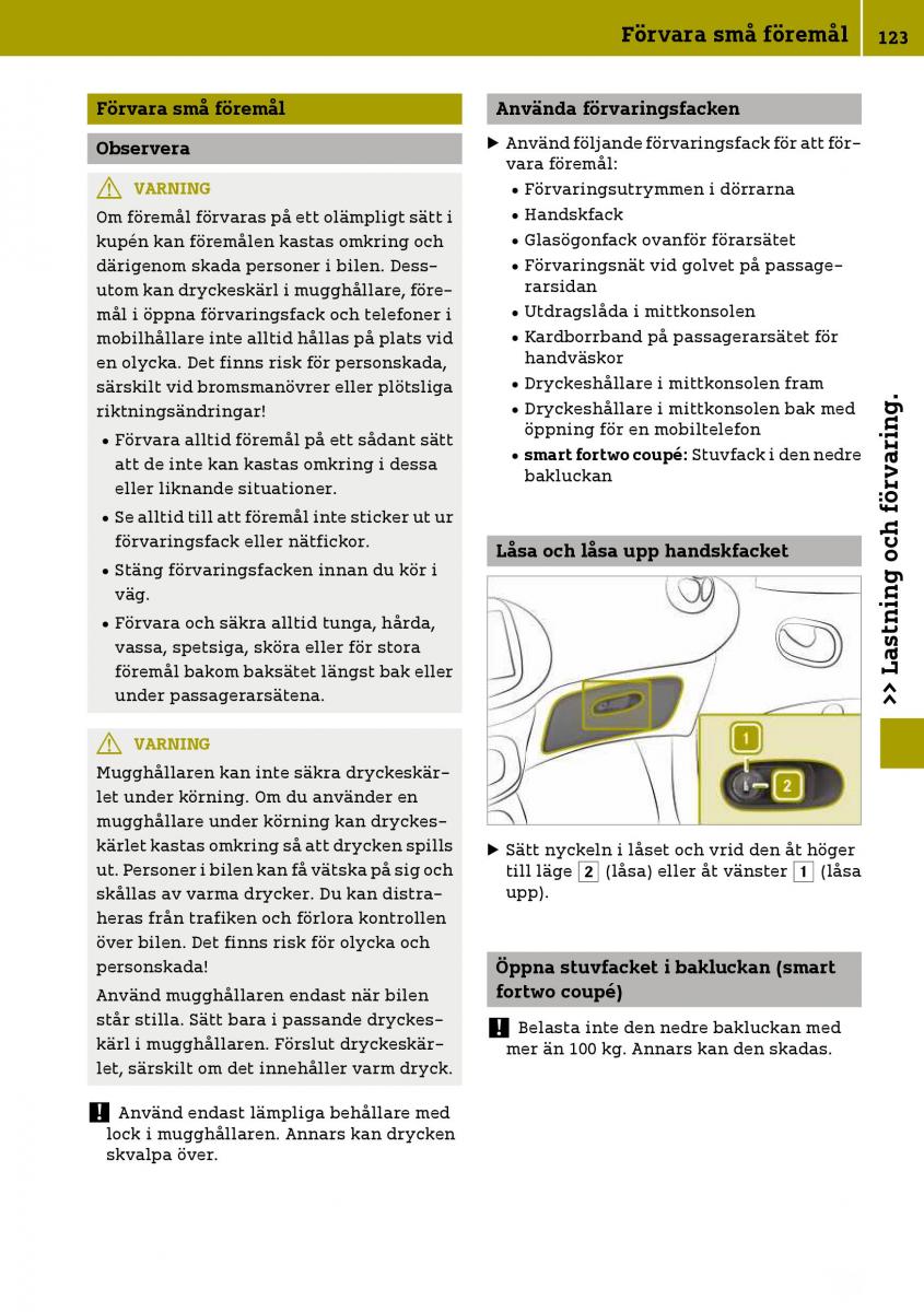 Smart Fortwo III 3 instruktionsbok / page 125