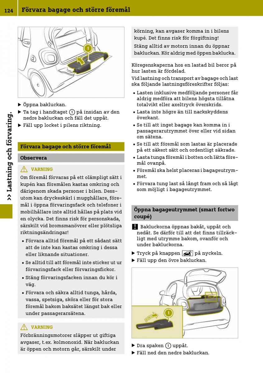 Smart Fortwo III 3 instruktionsbok / page 126