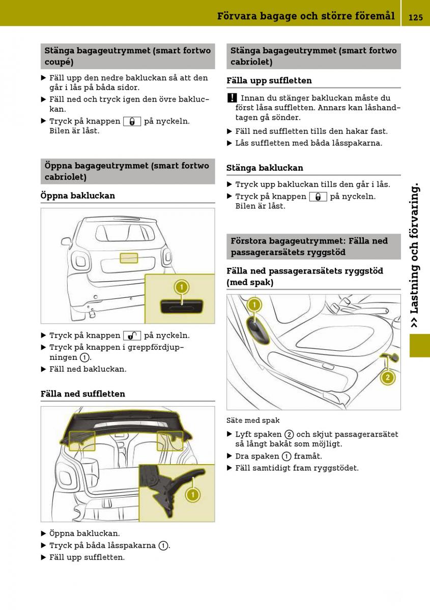 Smart Fortwo III 3 instruktionsbok / page 127