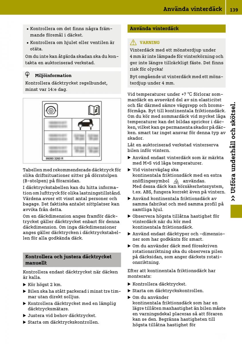 Smart Fortwo III 3 instruktionsbok / page 141