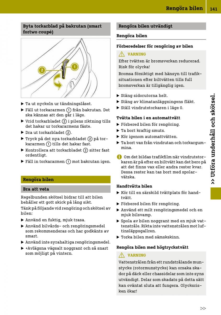 Smart Fortwo III 3 instruktionsbok / page 143