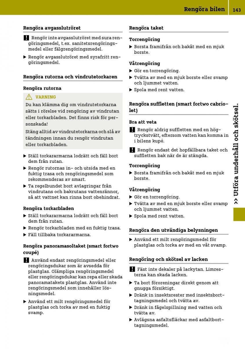 Smart Fortwo III 3 instruktionsbok / page 145