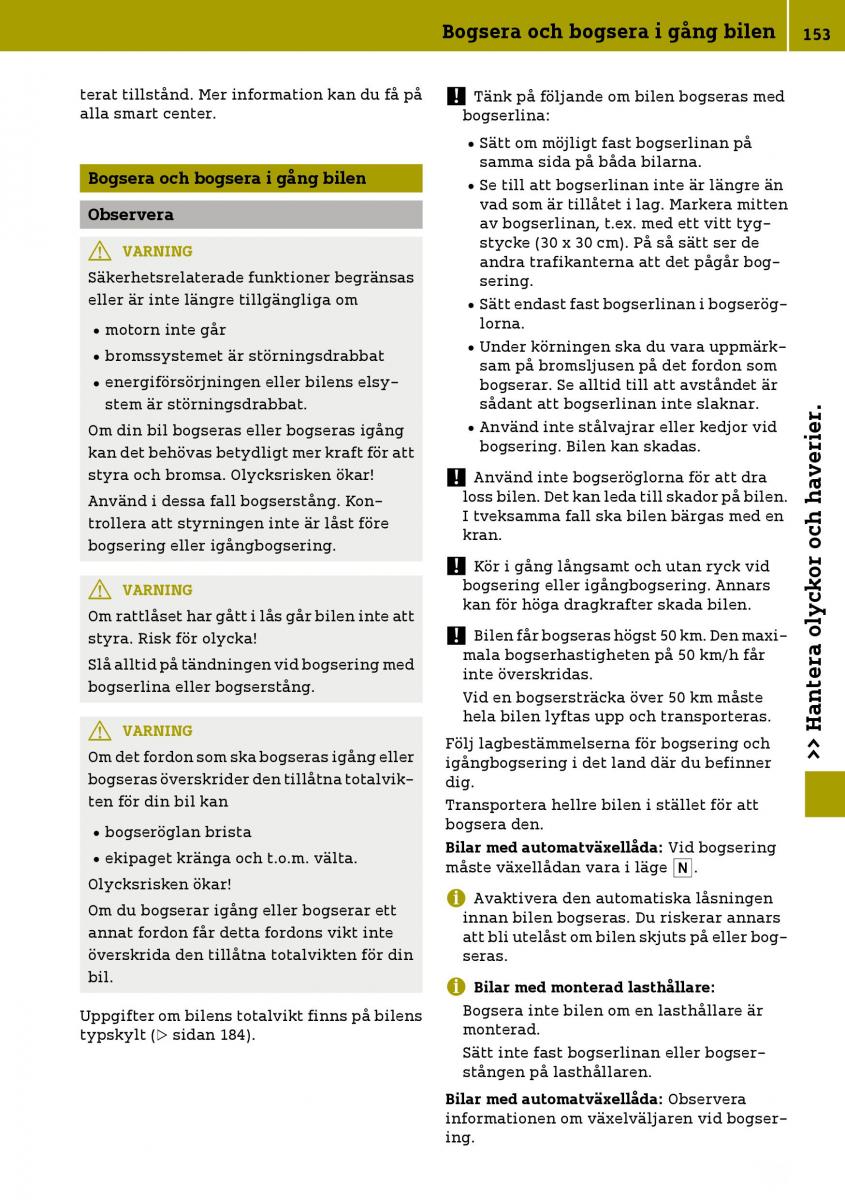 Smart Fortwo III 3 instruktionsbok / page 155