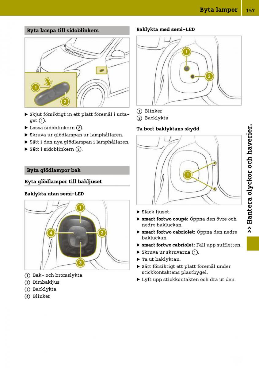 Smart Fortwo III 3 instruktionsbok / page 159