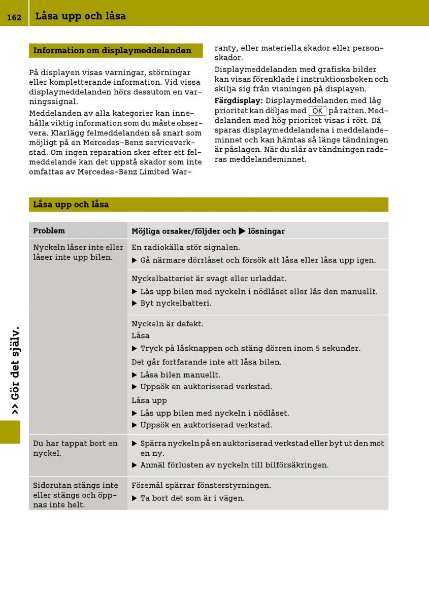 Smart Fortwo III 3 instruktionsbok / page 164