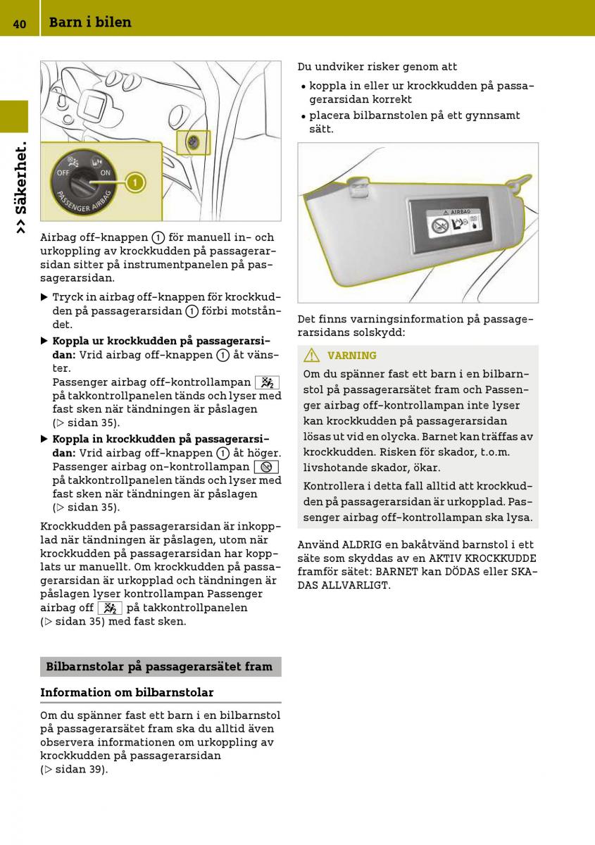 Smart Fortwo III 3 instruktionsbok / page 42