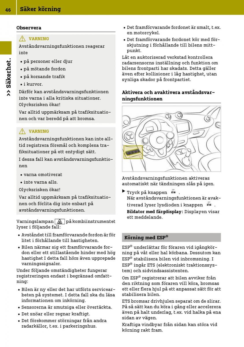 Smart Fortwo III 3 instruktionsbok / page 48