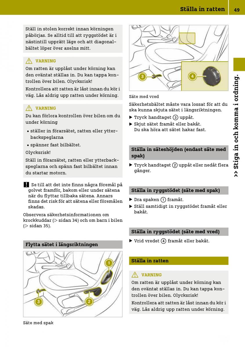 Smart Fortwo III 3 instruktionsbok / page 51