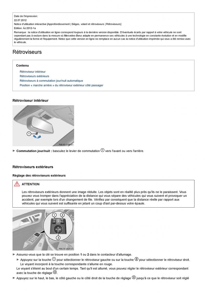 Mercedes Benz ML class II W164 manuel du proprietaire / page 96