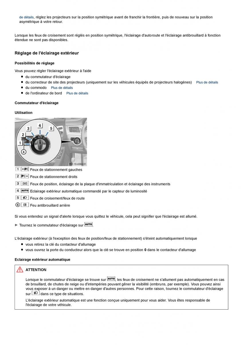 Mercedes Benz ML class II W164 manuel du proprietaire / page 103