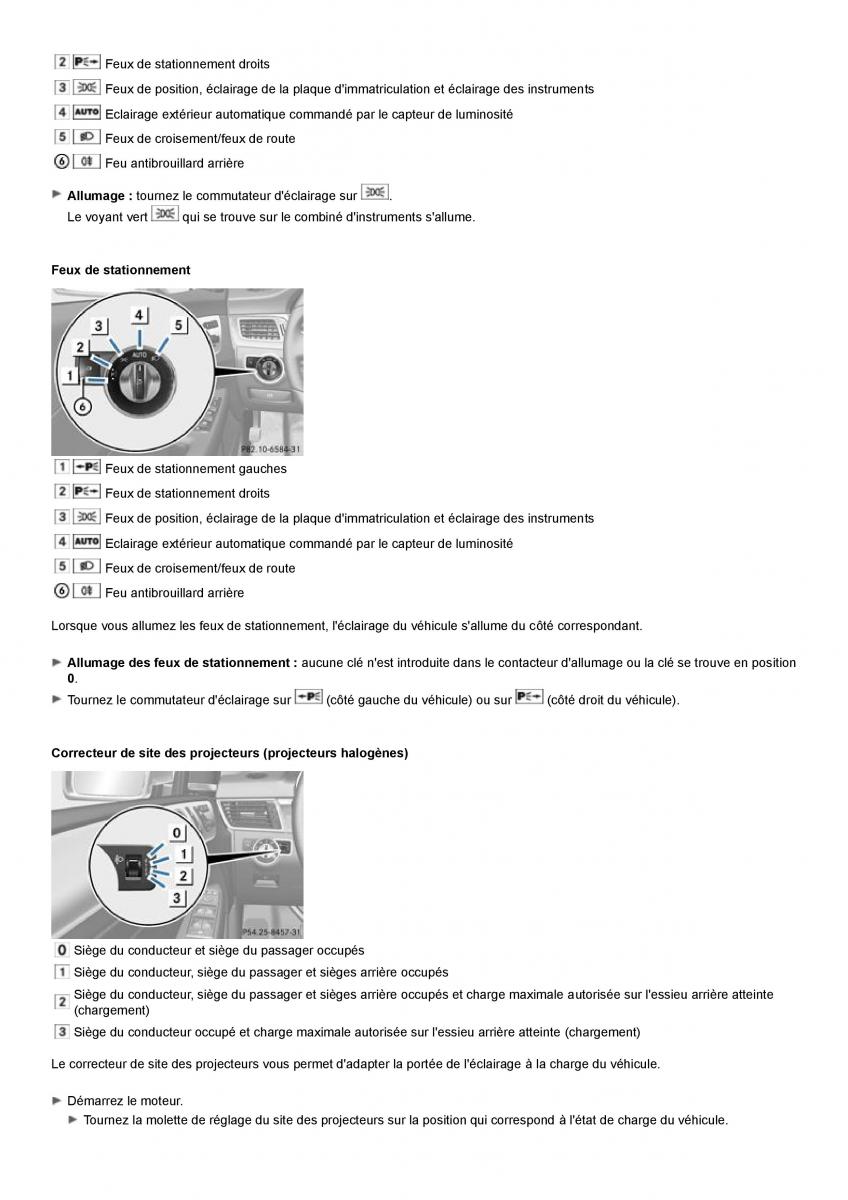 Mercedes Benz ML class II W164 manuel du proprietaire / page 106