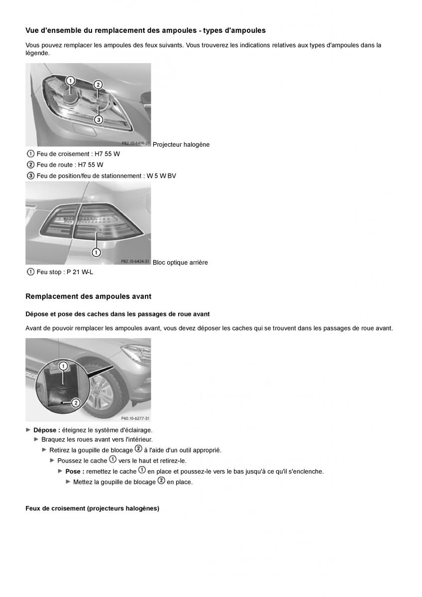 Mercedes Benz ML class II W164 manuel du proprietaire / page 116