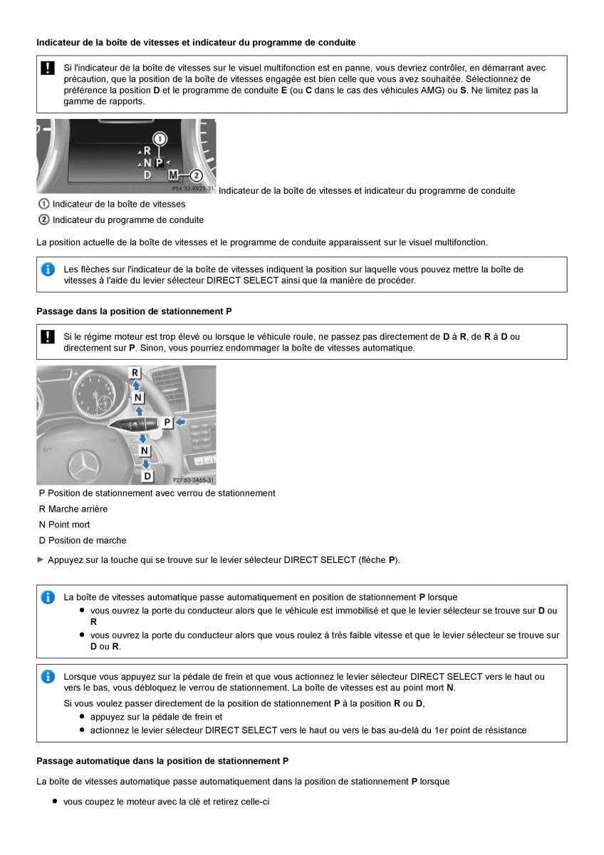 Mercedes Benz ML class II W164 manuel du proprietaire / page 157