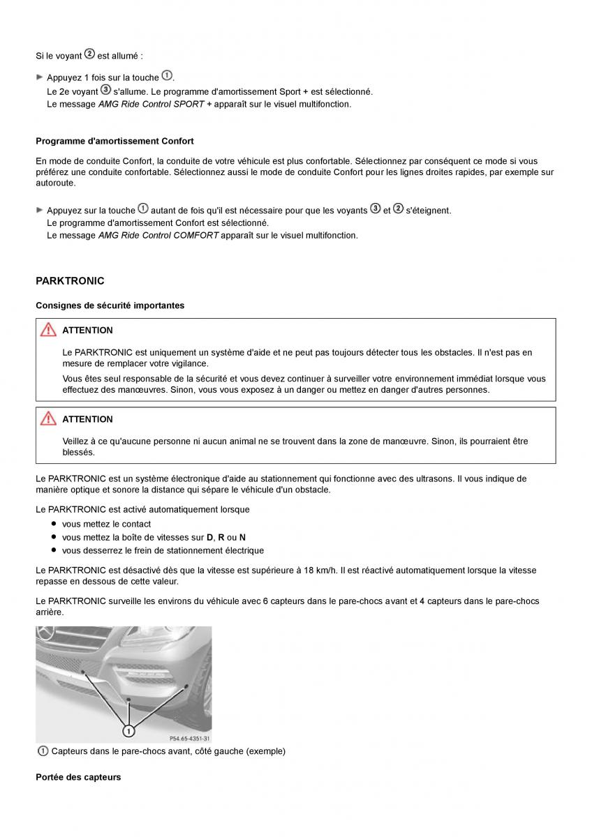 Mercedes Benz ML class II W164 manuel du proprietaire / page 212