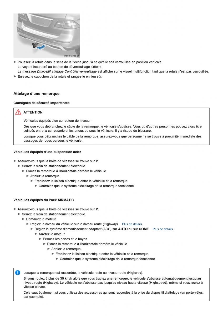 Mercedes Benz ML class II W164 manuel du proprietaire / page 256