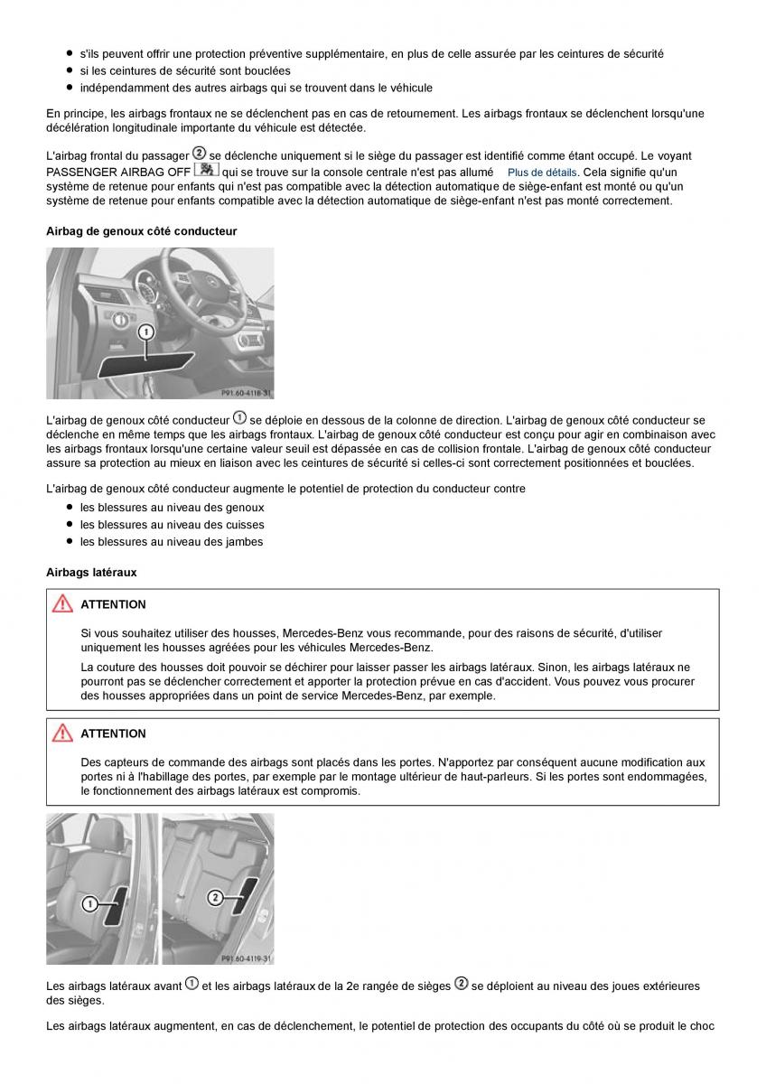 Mercedes Benz ML class II W164 manuel du proprietaire / page 26