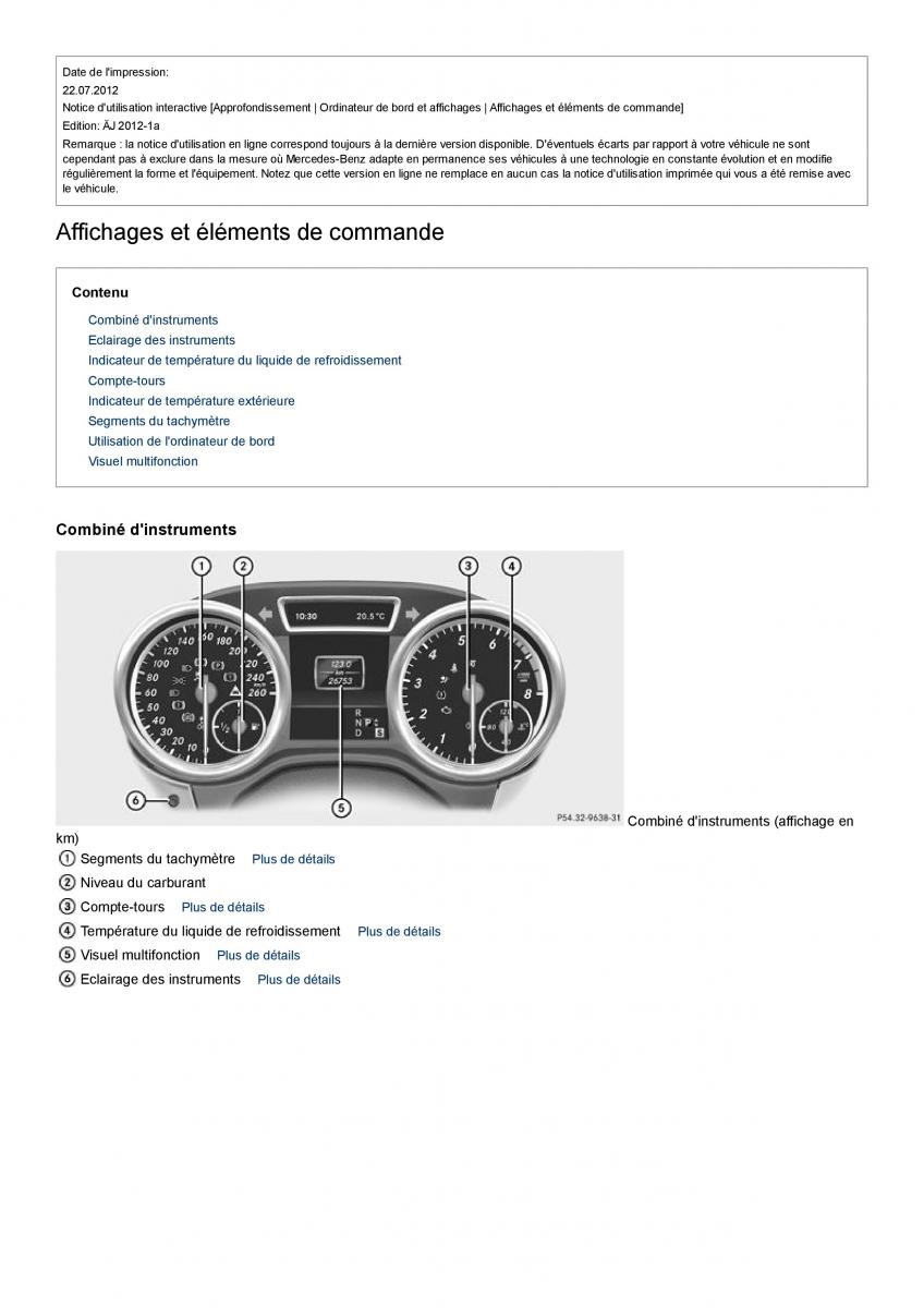 Mercedes Benz ML class II W164 manuel du proprietaire / page 262