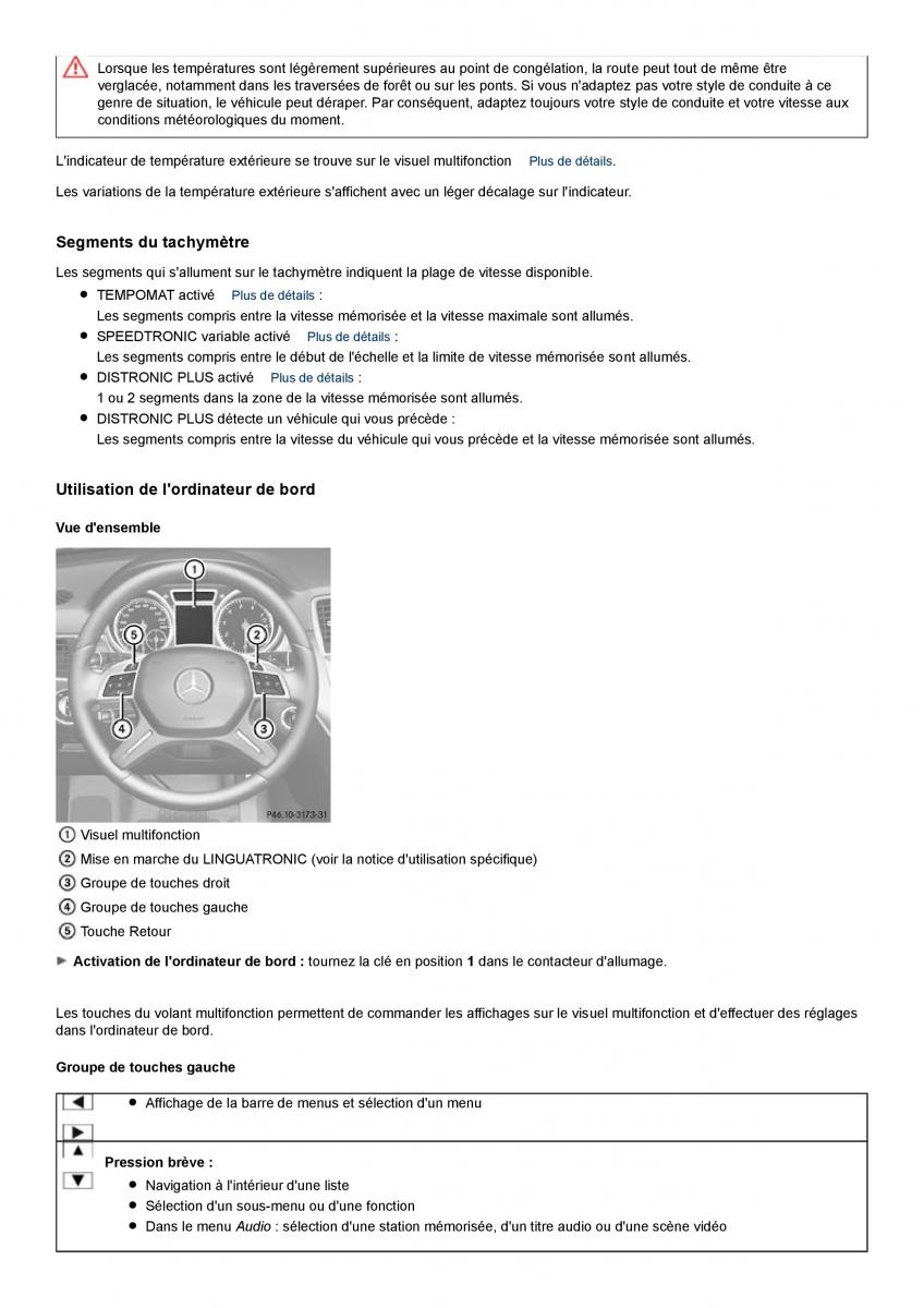 Mercedes Benz ML class II W164 manuel du proprietaire / page 264