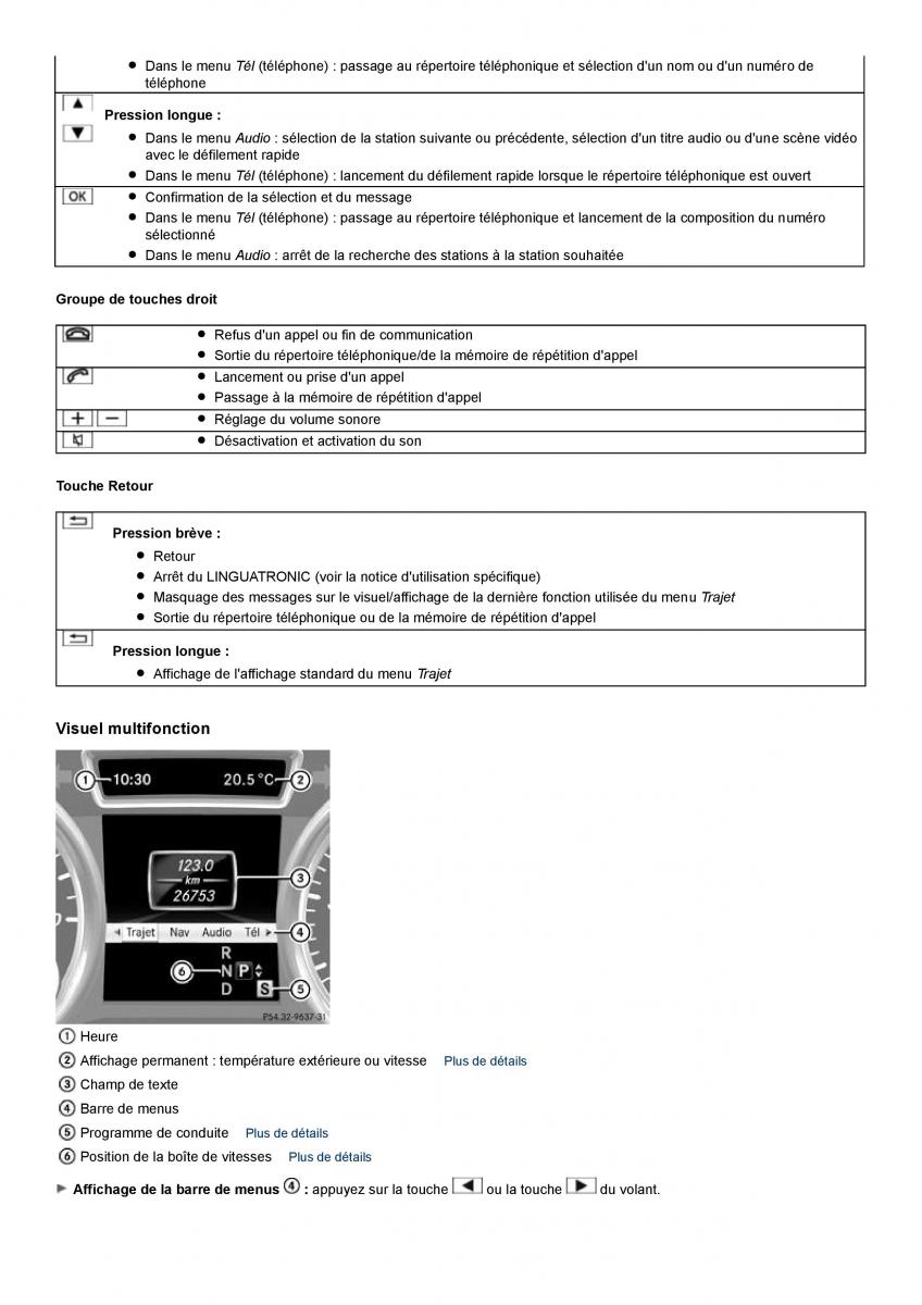 Mercedes Benz ML class II W164 manuel du proprietaire / page 265