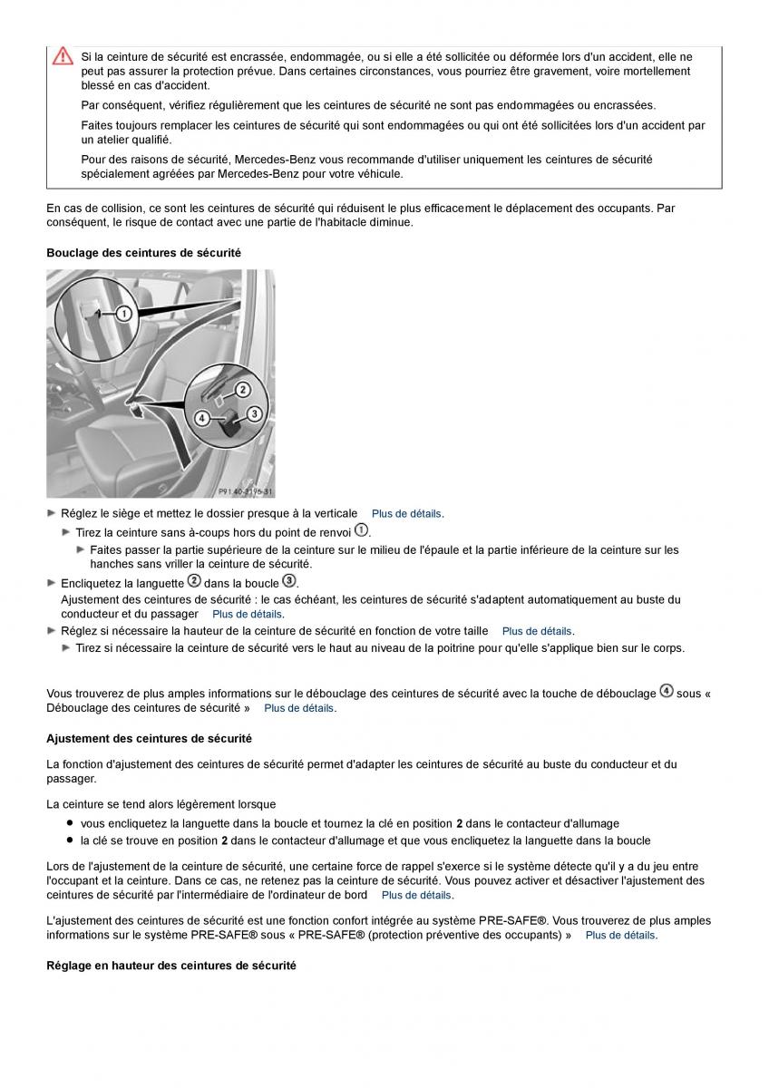 Mercedes Benz ML class II W164 manuel du proprietaire / page 29