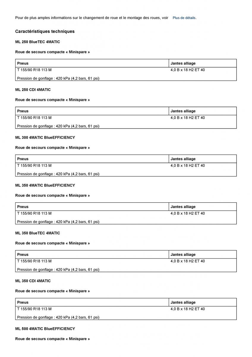 Mercedes Benz ML class II W164 manuel du proprietaire / page 420