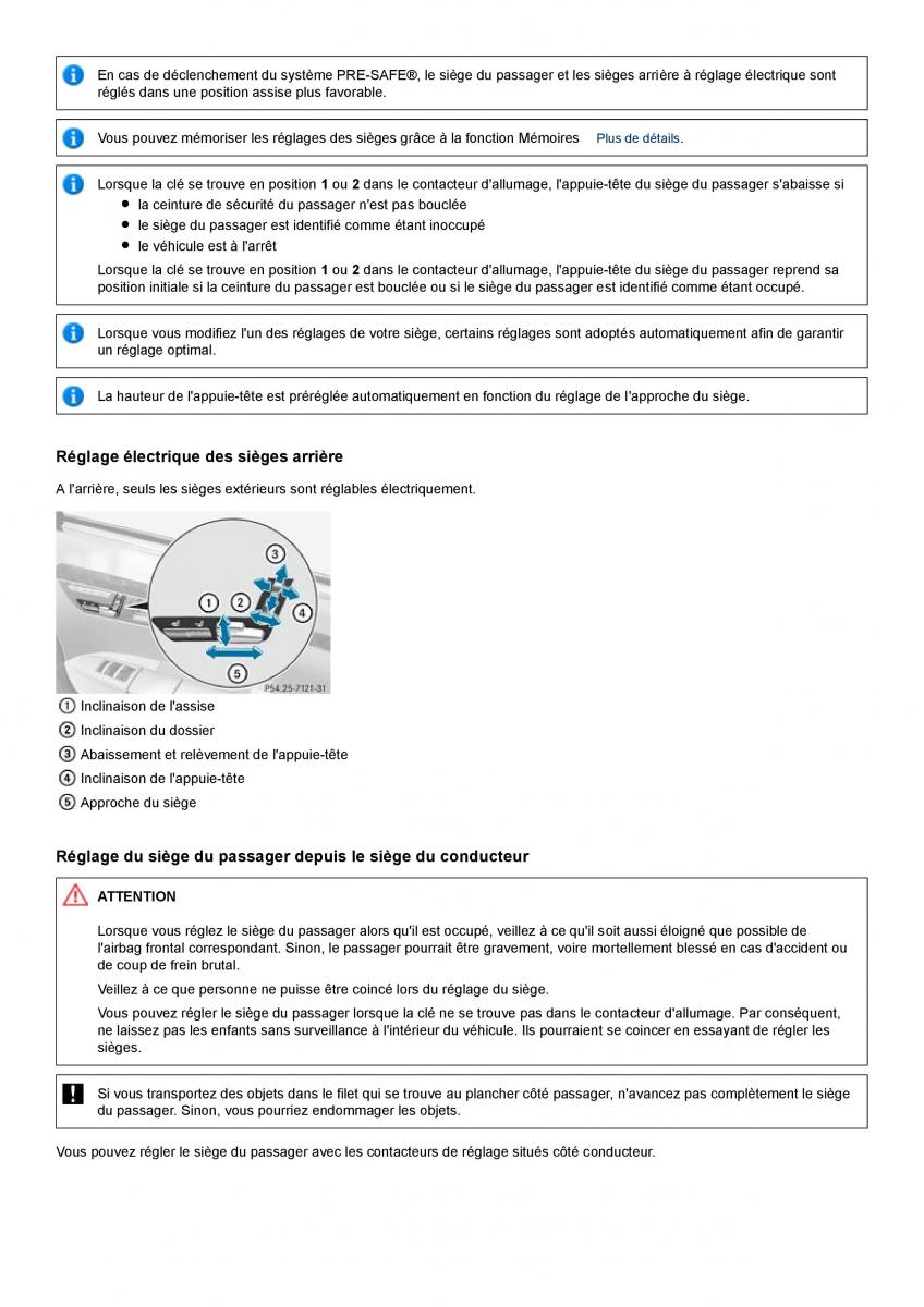 Mercedes Benz S class W221 manuel du proprietaire / page 86