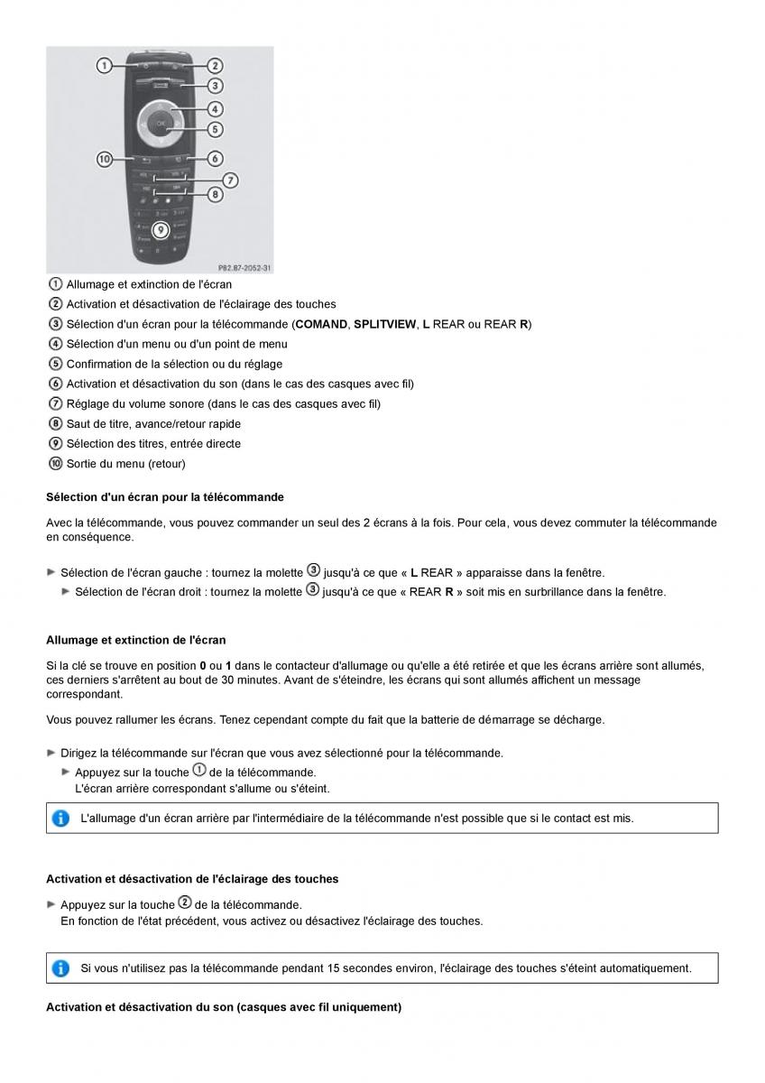 Mercedes Benz S class W221 manuel du proprietaire / page 128