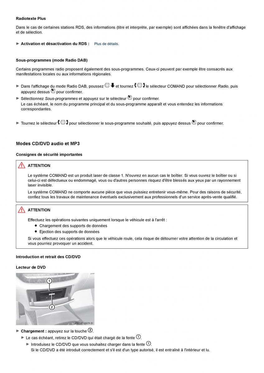 Mercedes Benz S class W221 manuel du proprietaire / page 226