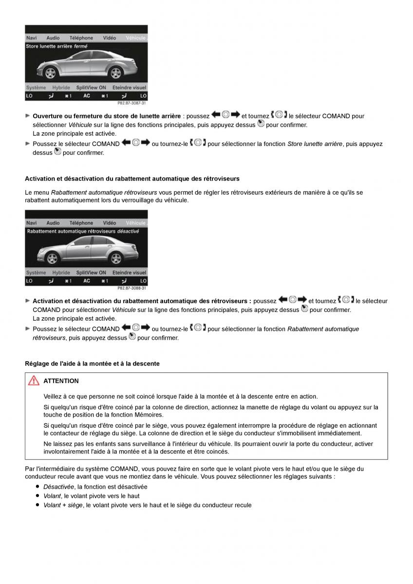 Mercedes Benz S class W221 manuel du proprietaire / page 288