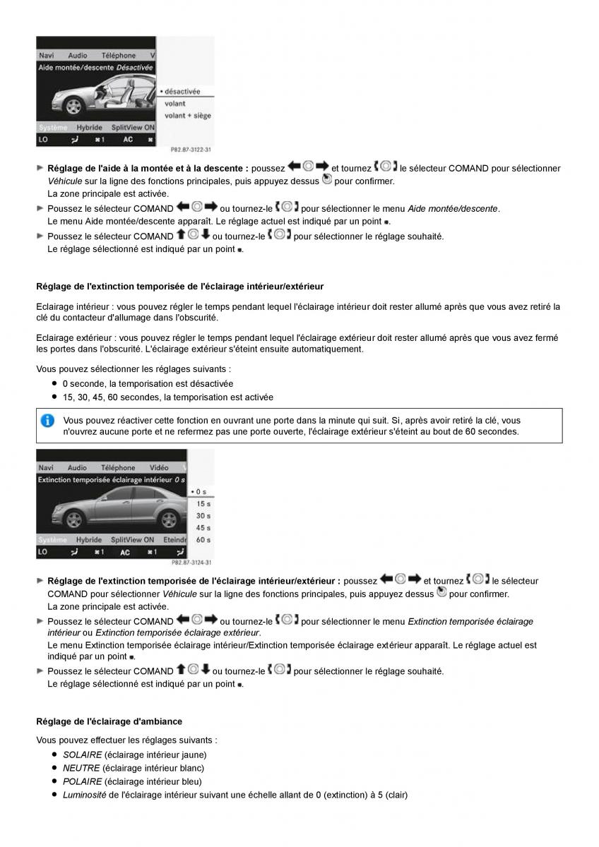 Mercedes Benz S class W221 manuel du proprietaire / page 289