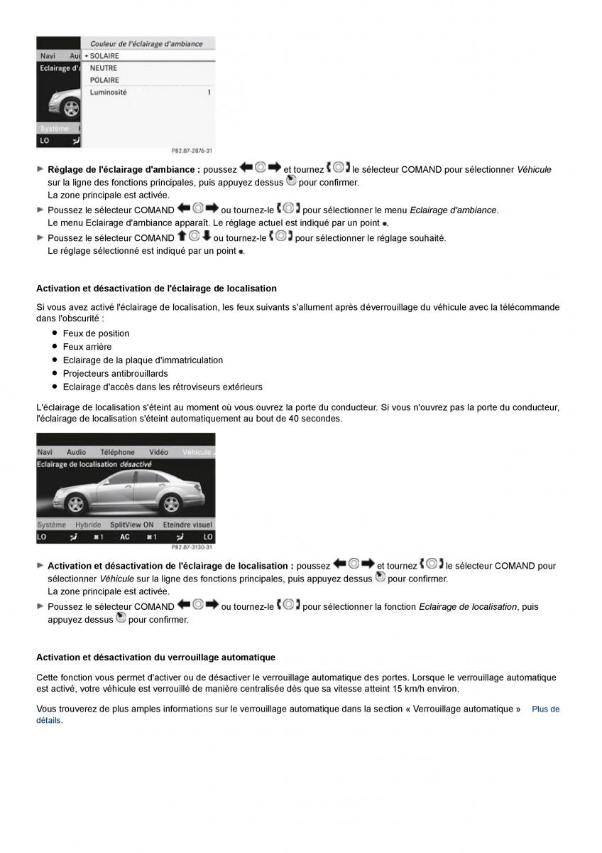 Mercedes Benz S class W221 manuel du proprietaire / page 290