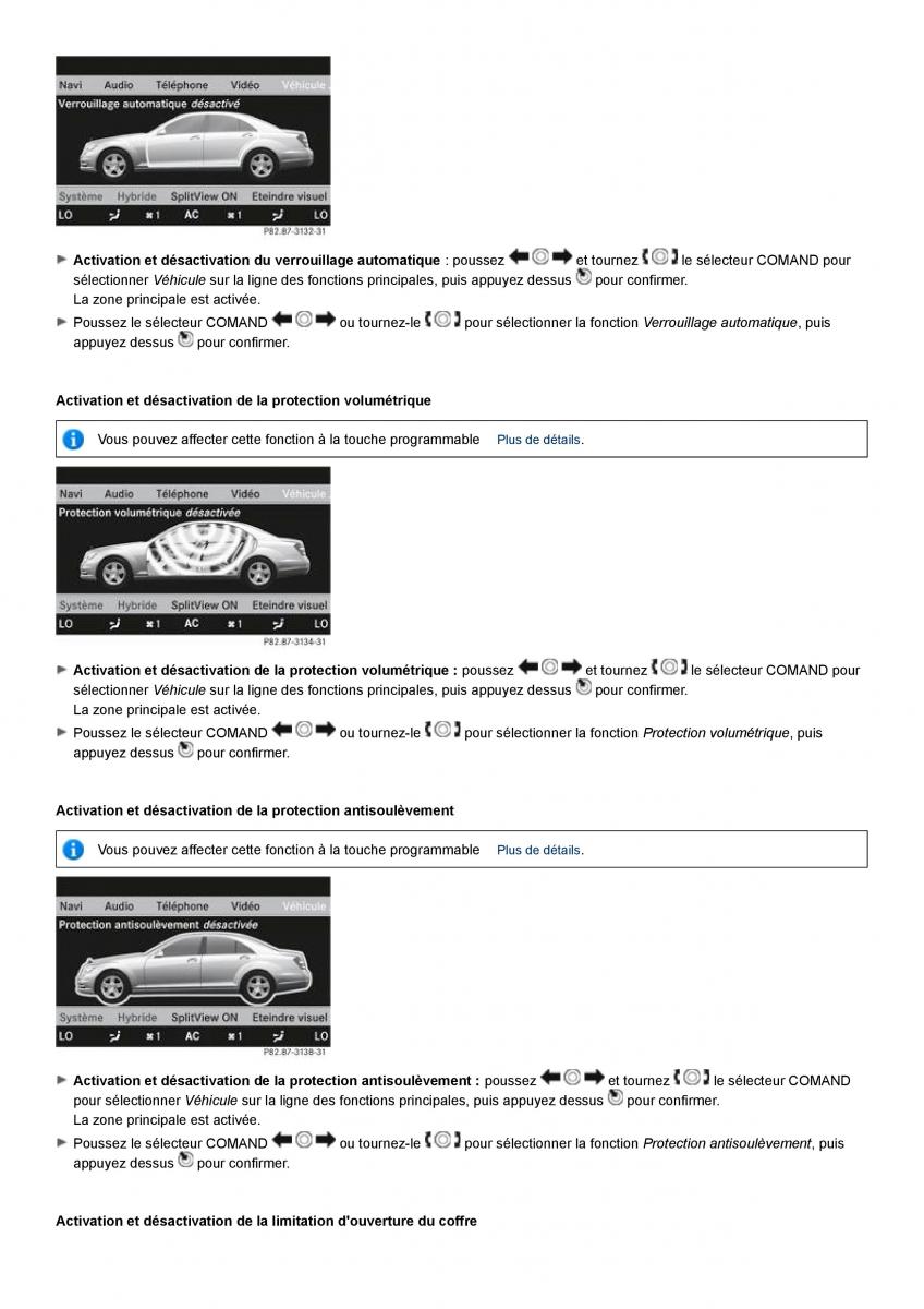 Mercedes Benz S class W221 manuel du proprietaire / page 291