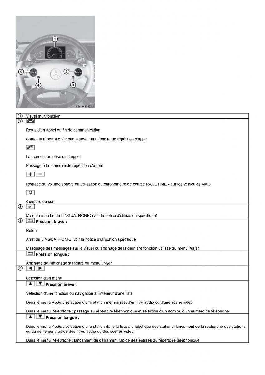 Mercedes Benz S class W221 manuel du proprietaire / page 416