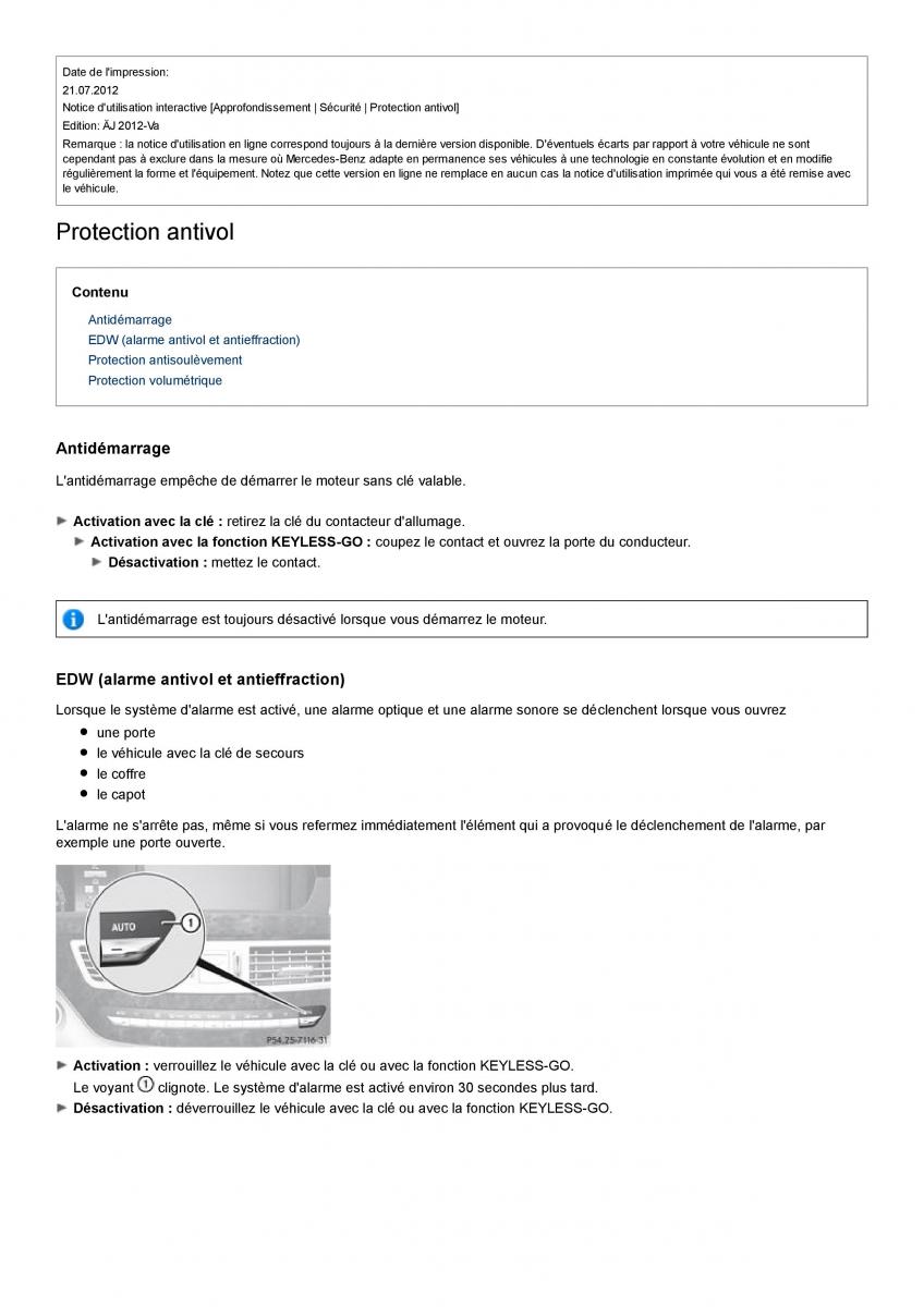 Mercedes Benz S class W221 manuel du proprietaire / page 53