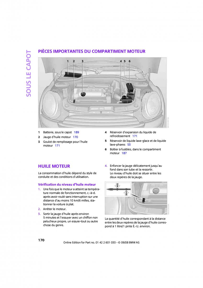 Mini Clubman manuel du proprietaire / page 172