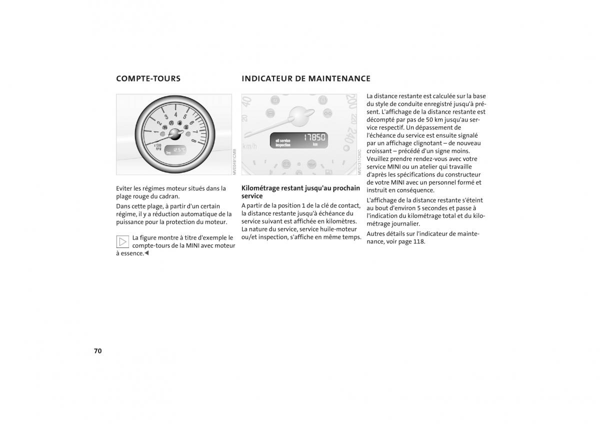 Mini One Cooper manuel du proprietaire / page 72