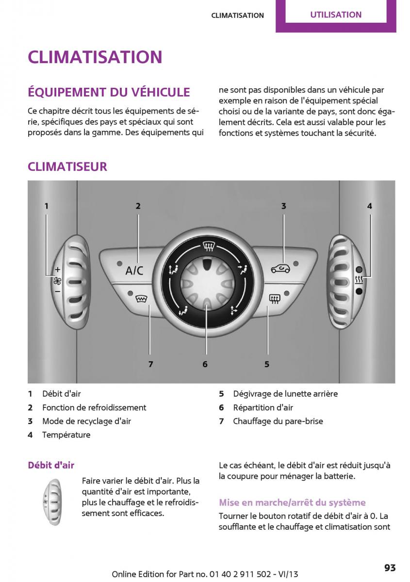 Mini Paceman manuel du proprietaire / page 93