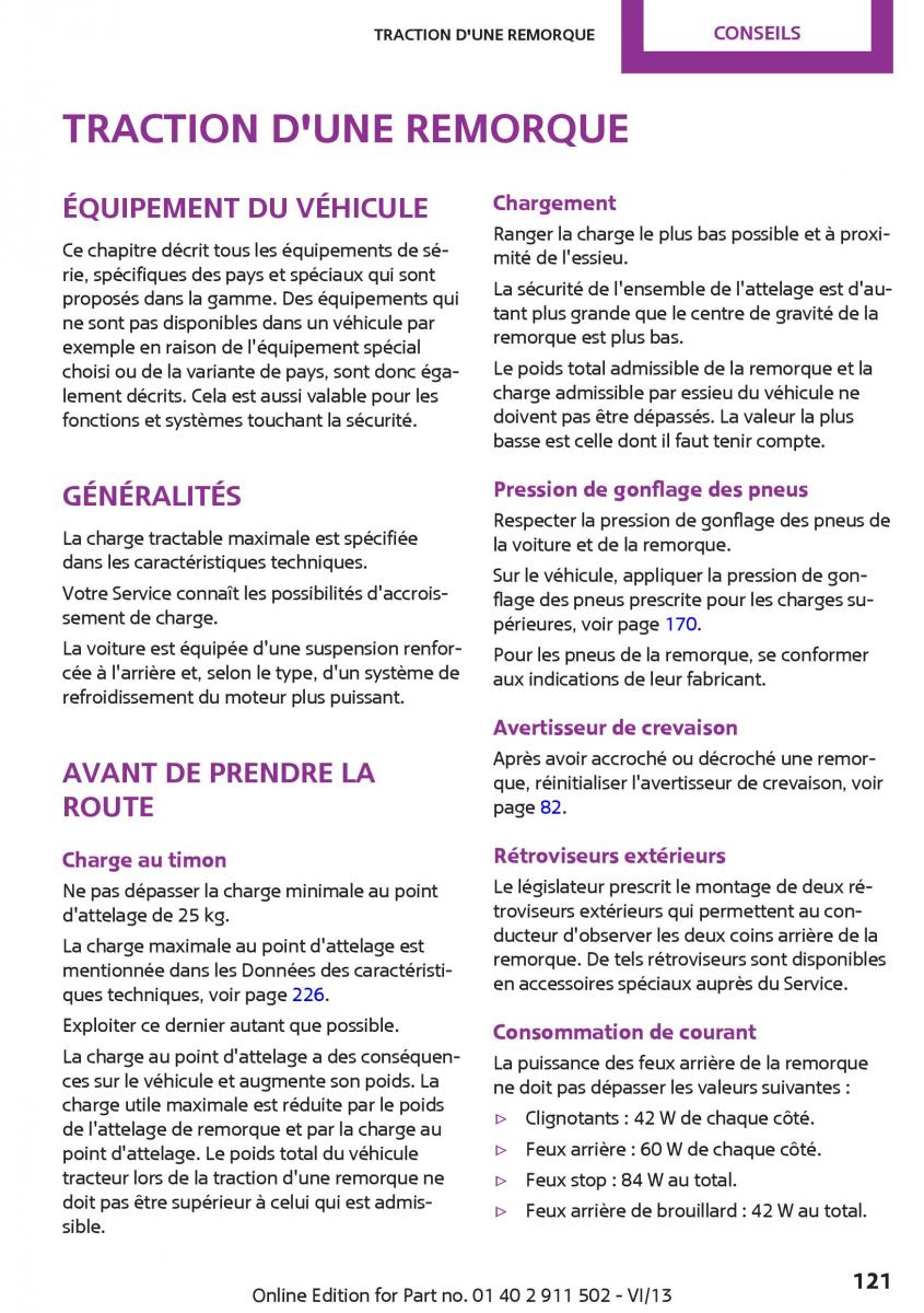 Mini Paceman manuel du proprietaire / page 121