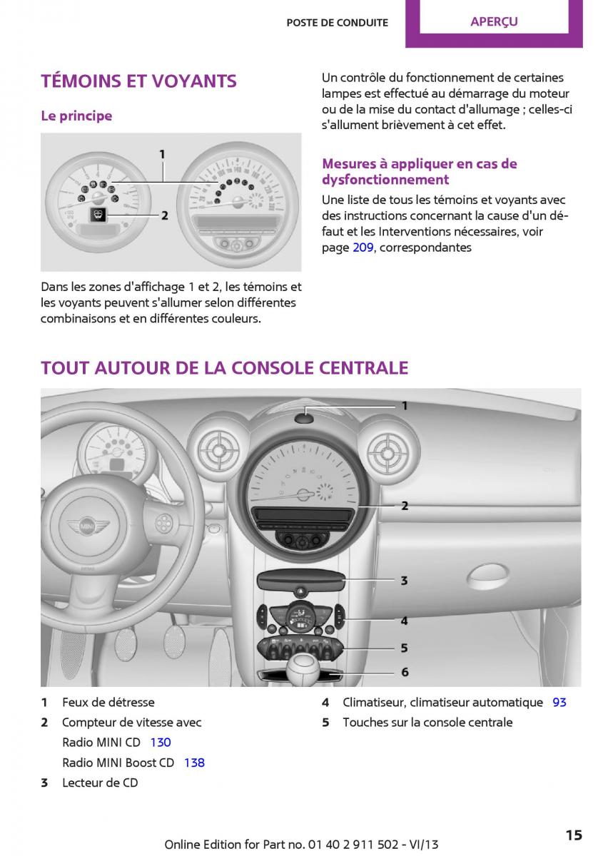 Mini Paceman manuel du proprietaire / page 15