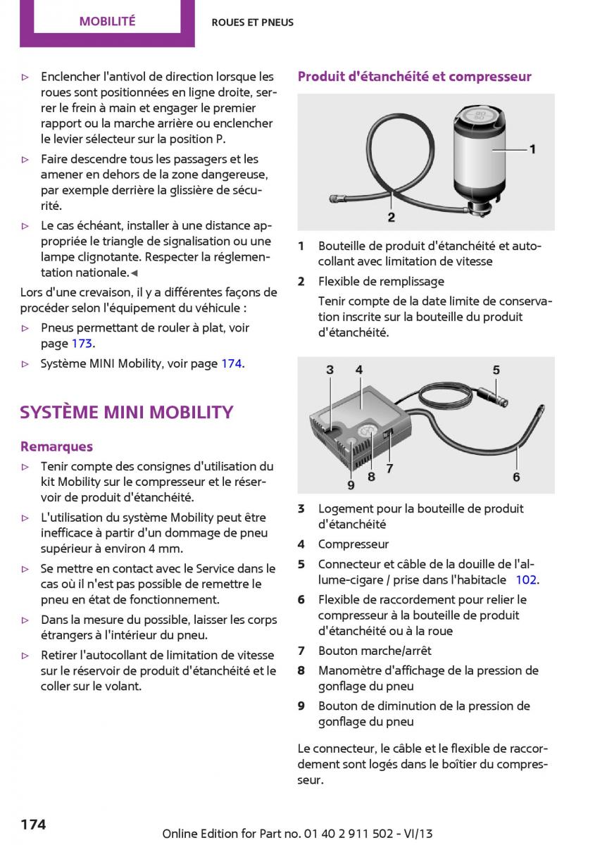 Mini Paceman manuel du proprietaire / page 174